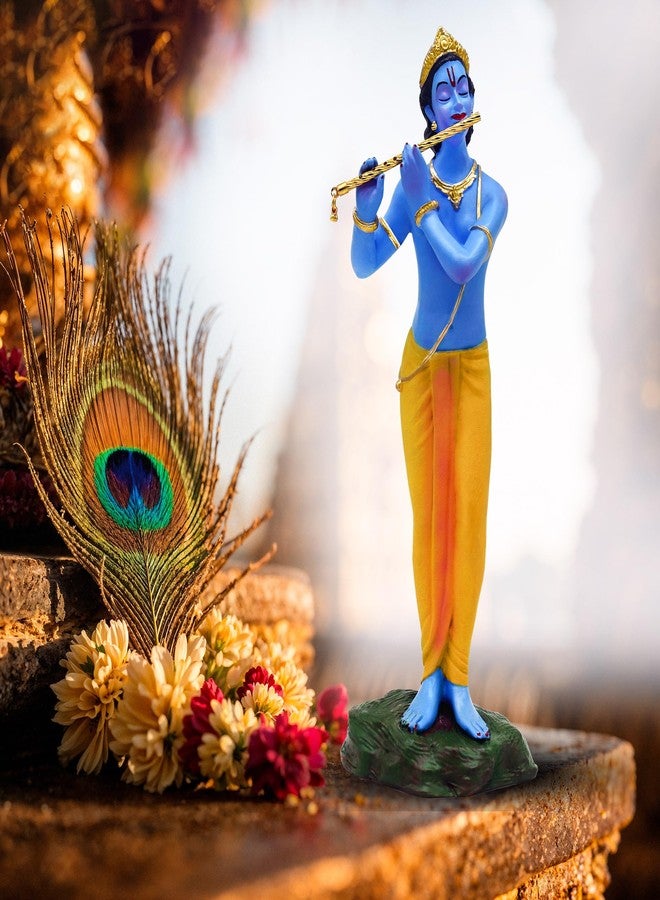 BLADESMITH Standing Krishna Statue - Elegant Krishna Idol Small for Home Decor - Exquisite Krishna Idol Figurine for Spiritual Decor and Gift, Perfectly Crafted with Fine Details - Image 1